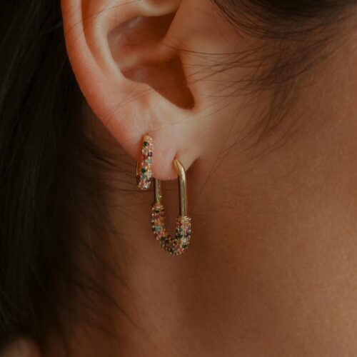 an image of the multi-coloured earrings large and small