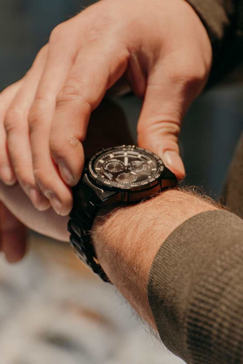 An image of a guy with his watch. 