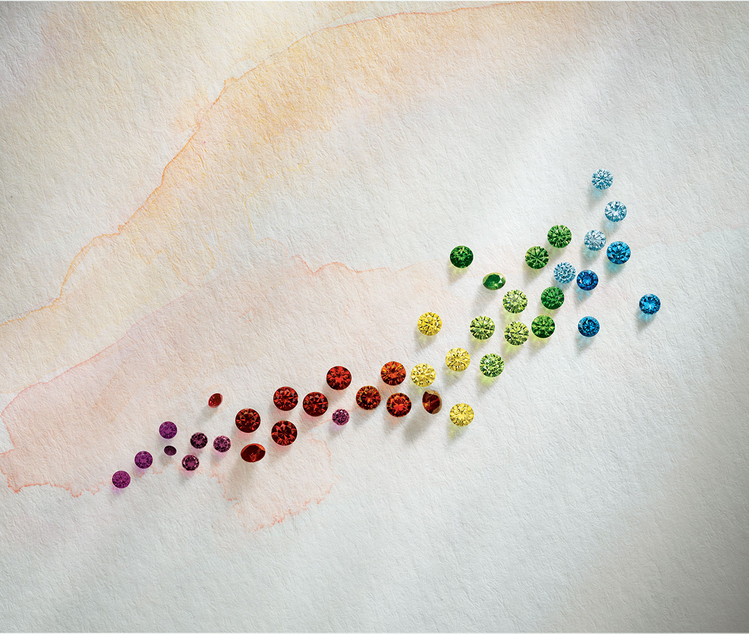 Multi coloured gemstones